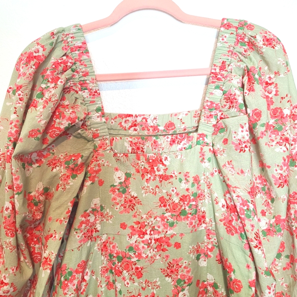 Anthropologie Forever That Girl Floral Puff Sleeves Dress - Picture 12 of 12